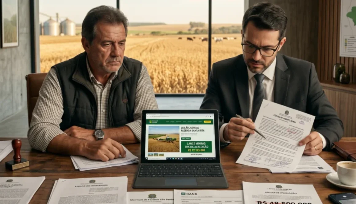 Execução de dívida rural e leilão de fazenda